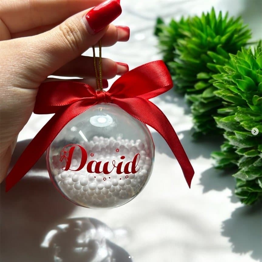 Bolas de Natal Transparentes com Foto / Enfeite