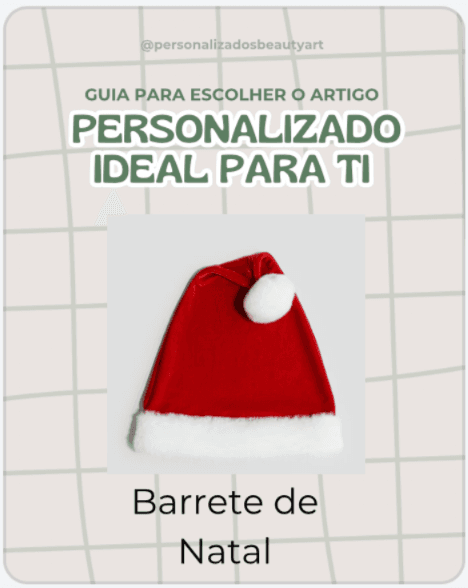 Barrete de Natal com Nome Bordado / Estampado